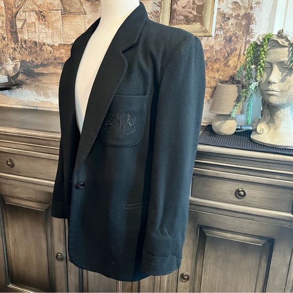 Vintage Black Wool Blazer size 6 - Picture 3 of 8